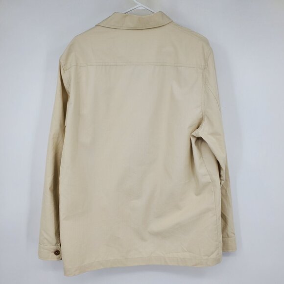 Line of Trade Khaki Utility Button Up Long Sleeve Chore Shirt Size Large - Picture 2 of 10